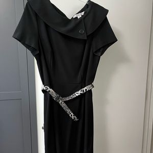Black Asymetrical Cap Sleeve dress